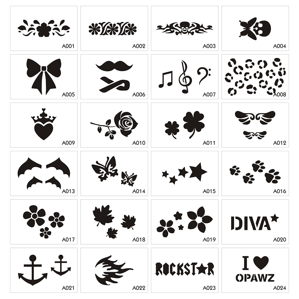 Pet Dog Grooming Tattoo Stencil 24 Unique Designs – OPAWZ