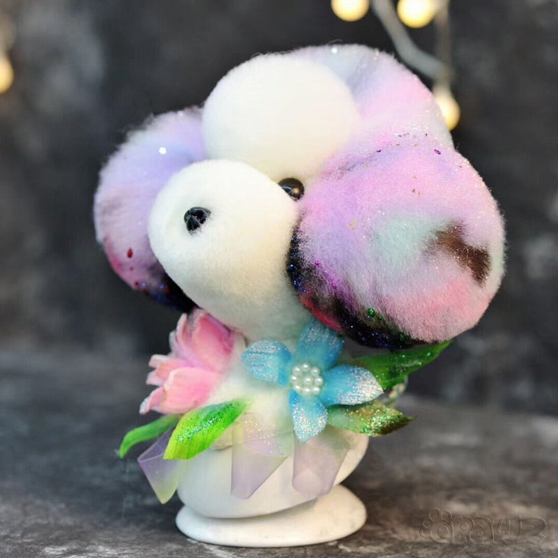 Peluca de cabeza de perro modelo teñible OPAWZ - Blanco (WW03)
