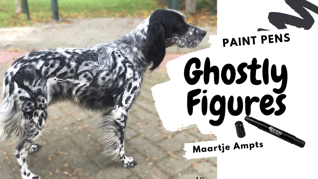 Use OPAWZ Temporary Paint Pens To Create Ghostly Figures For A Light-haired Dog