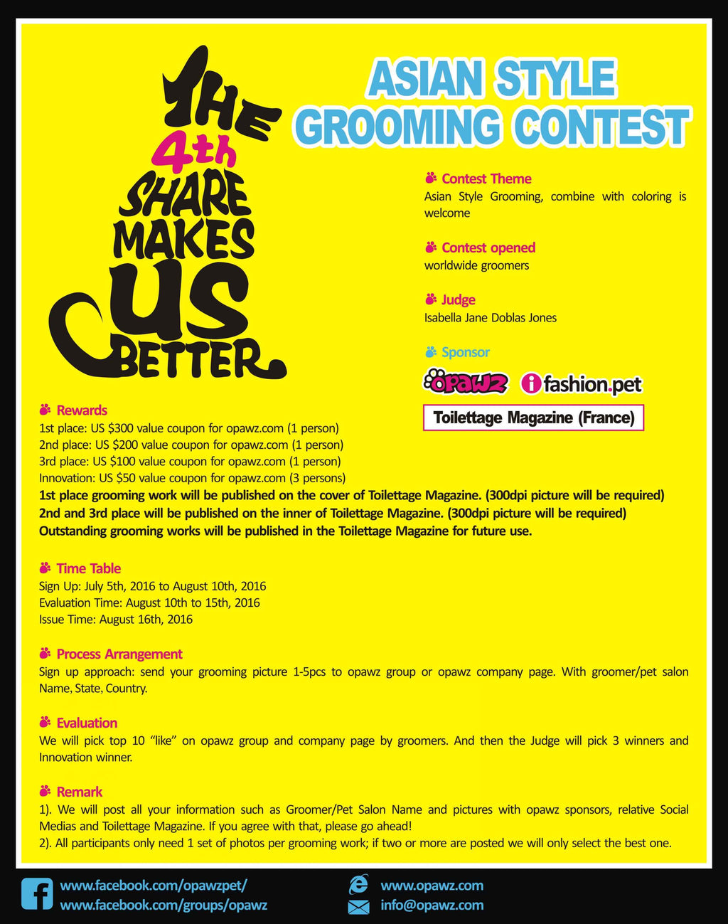 The 4TH Share Makes Us Better Asian Style Grooming Contest