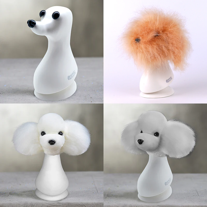 Tête de chien modèle Teddybear avec perruques 3 couleurs, pack économique (VP22)