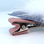 Pompón con pinza para el pelo de mascota con oreja de conejo azul-A093