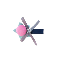 Ribbon Diamond Pet Hair Clip-Pink&Grey-A084