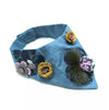 Collar Denim Fresco Con Pompones - B040